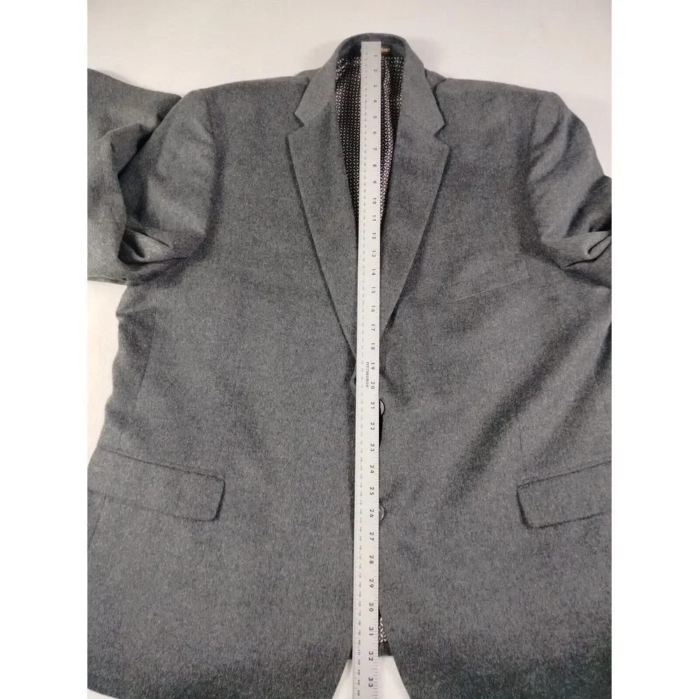Pierre Laurant Blazer‎ Mens 52R Gray Wool Silk Corpcore Professional Career